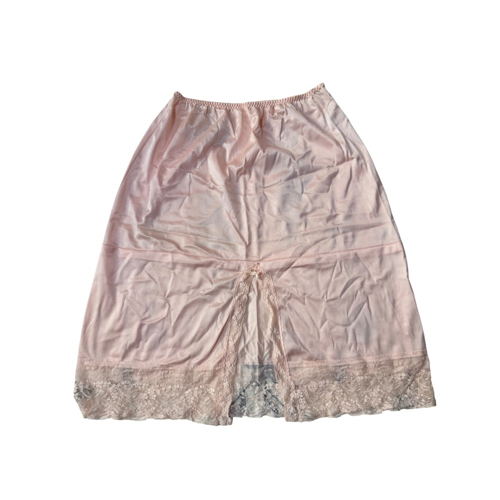 Vassarette Pink Lace Trim Half Slip Vintage Size M